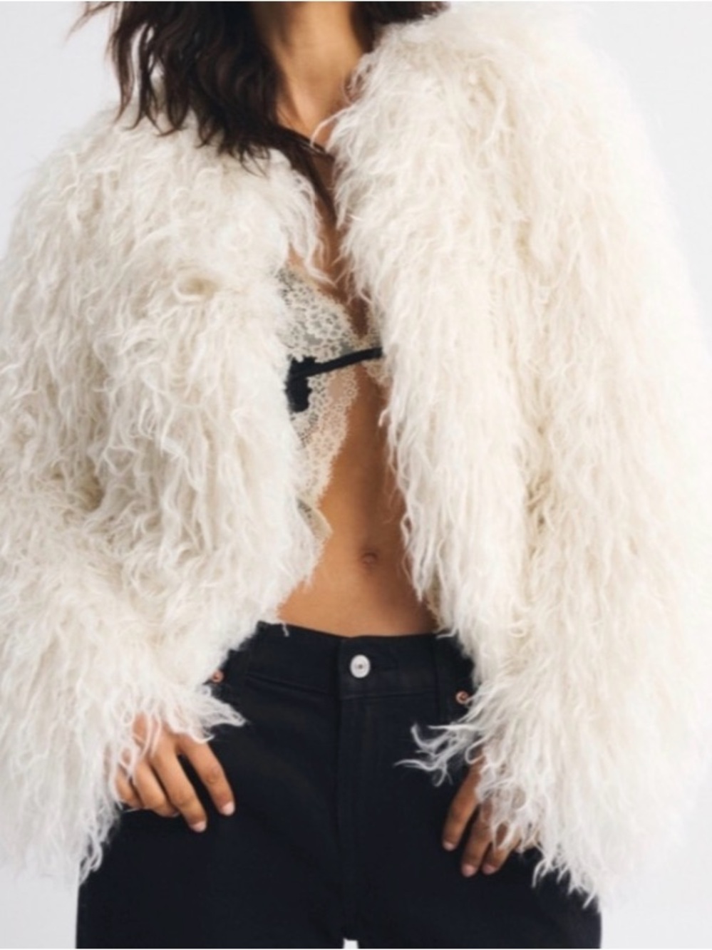 Free People Plush Cream Teddy Jacket